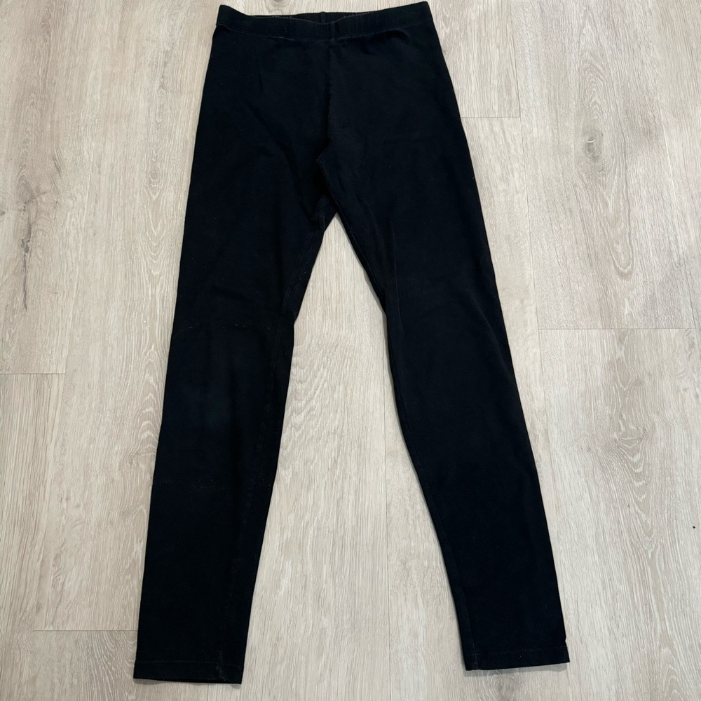 Kids Cat & Jack Girls Black Cotton Stretch Leggings Pants L 10/12